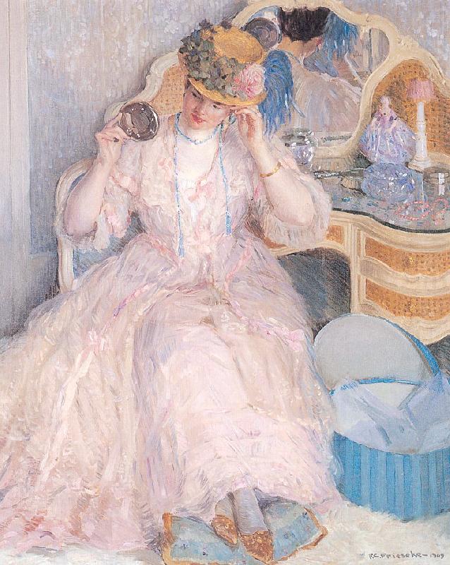 Frieseke, Frederick Carl Lady Trying On a Hat china oil painting image